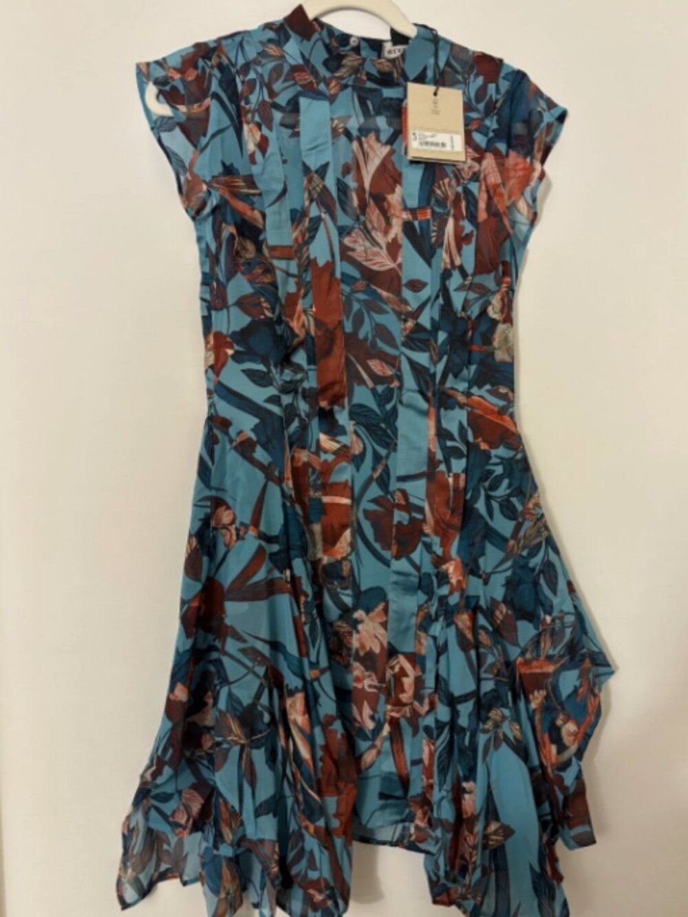 ALLSAINTS Fleur Batu Handkerchief Hem Dress MSRP$329 Timeless Elegance - Picture 3 of 12
